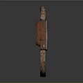 Rusty Serrated Knife Featuring Industrial Design And Metallic Reflection On Dark Background